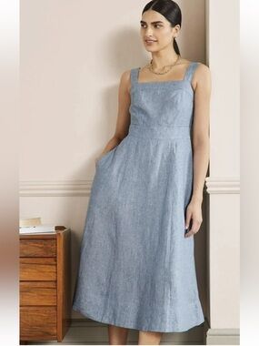 Boden Virginie Linen Midi Dress